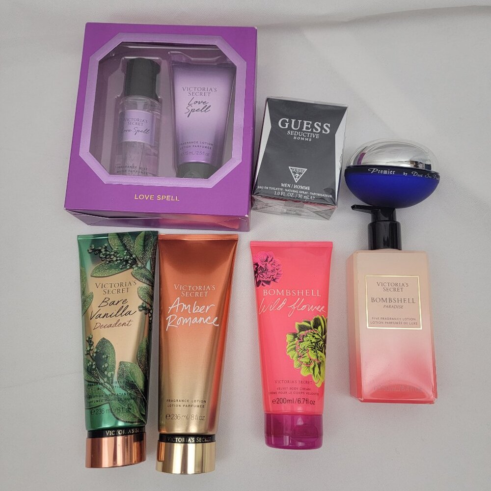 VICTORIAS SECRET Lotion Mixed Bundle Bombshell Love Spell PREMIER GUESS Cologne
